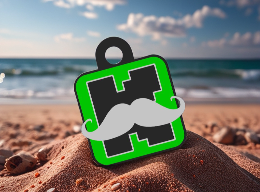 SantaMaria's Mustache Inspired 3D Smart NFC Kick Keychain! LIMITED EDITION!