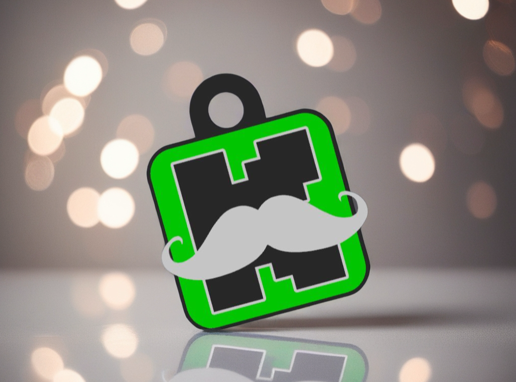 SantaMaria's Mustache Inspired 3D Smart NFC Kick Keychain! LIMITED EDITION!